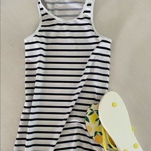 UPF50+ Pool/Cabana Stripes Dress. Quick drying Nylon/Spandex. Size up to 10Y.